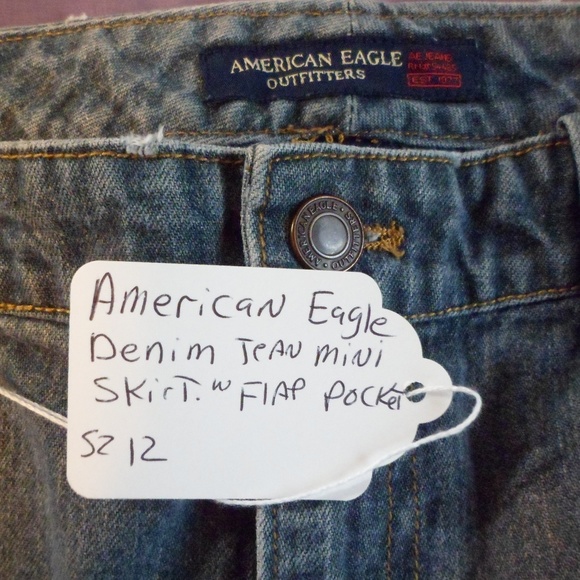 American Eagle Outfitters Denim Mini Skirt Sz 12 - Picture 3 of 6